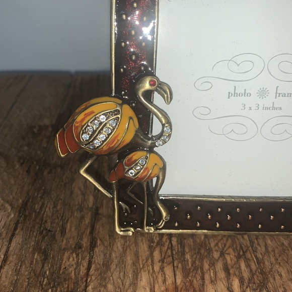 Jeweled Flamingo & Palms Photo Frame 3x3 - Picture 2 of 5